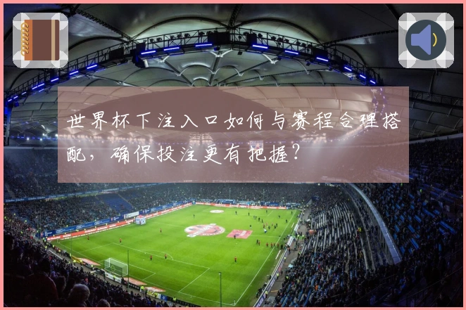 世界杯下注入口如何与赛程合理搭配，确保投注更有把握？